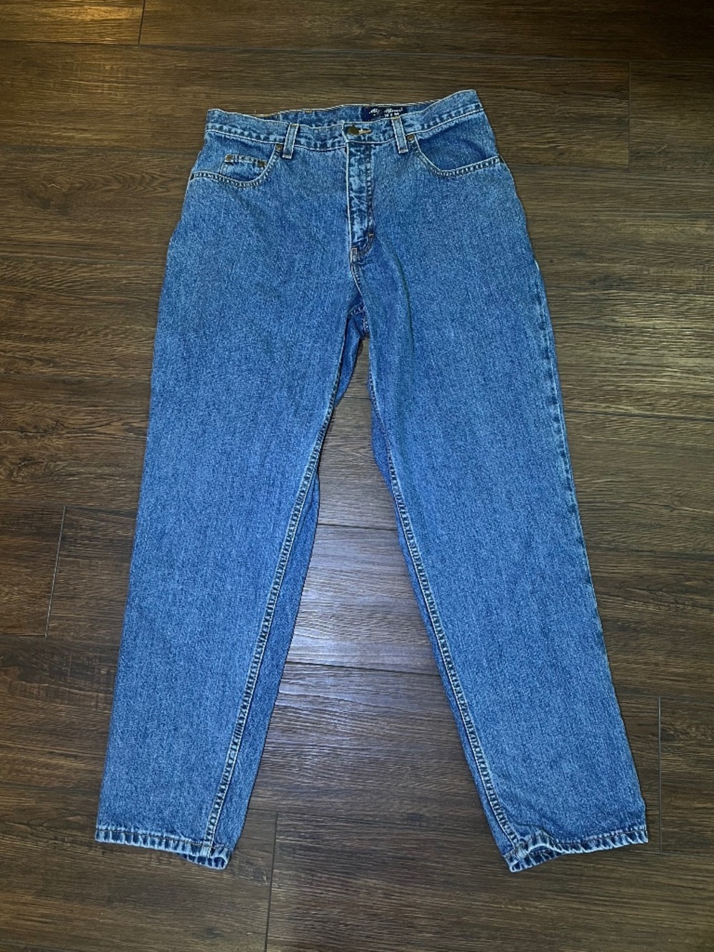 Eddie Bauer Womens Jeans 14 Petite Blue High Rise Baggy Straight 90s Y2K Vintage